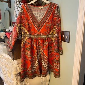 Free people style boho flare sleeve dress